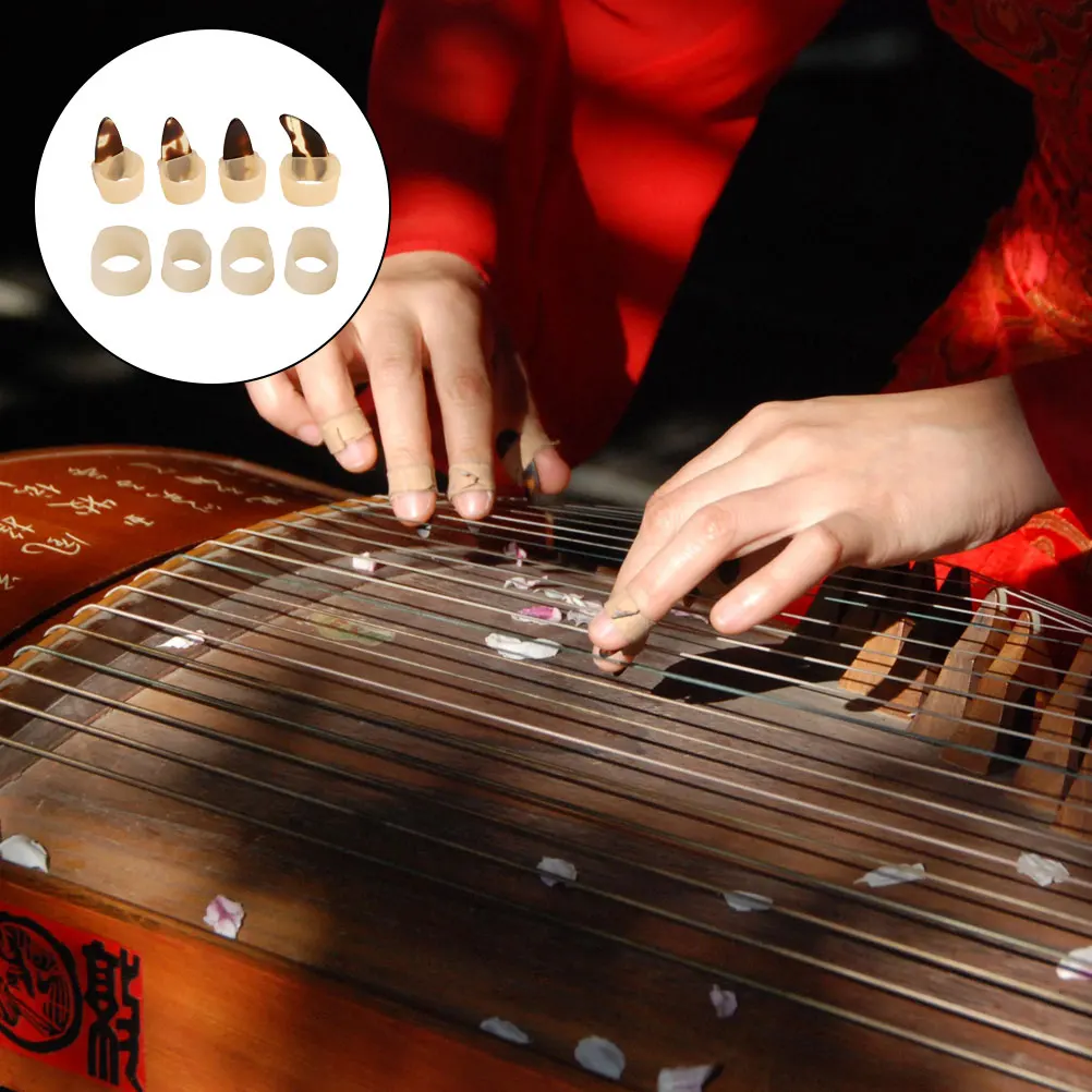

1Set Guzheng Nail Protectors Breathable Silicone Nail Covers Easy Use Non-Stick Fingernail Protectors Practice Accessories