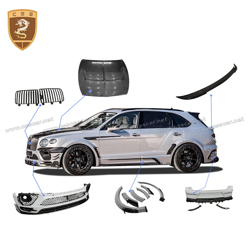 For Bentley Bentayga Upgrade MY Style  2020-2022 Vehicle Body Kits Carbon Fiber Front Bumper Hood Fender wheel Arch Tail Wing