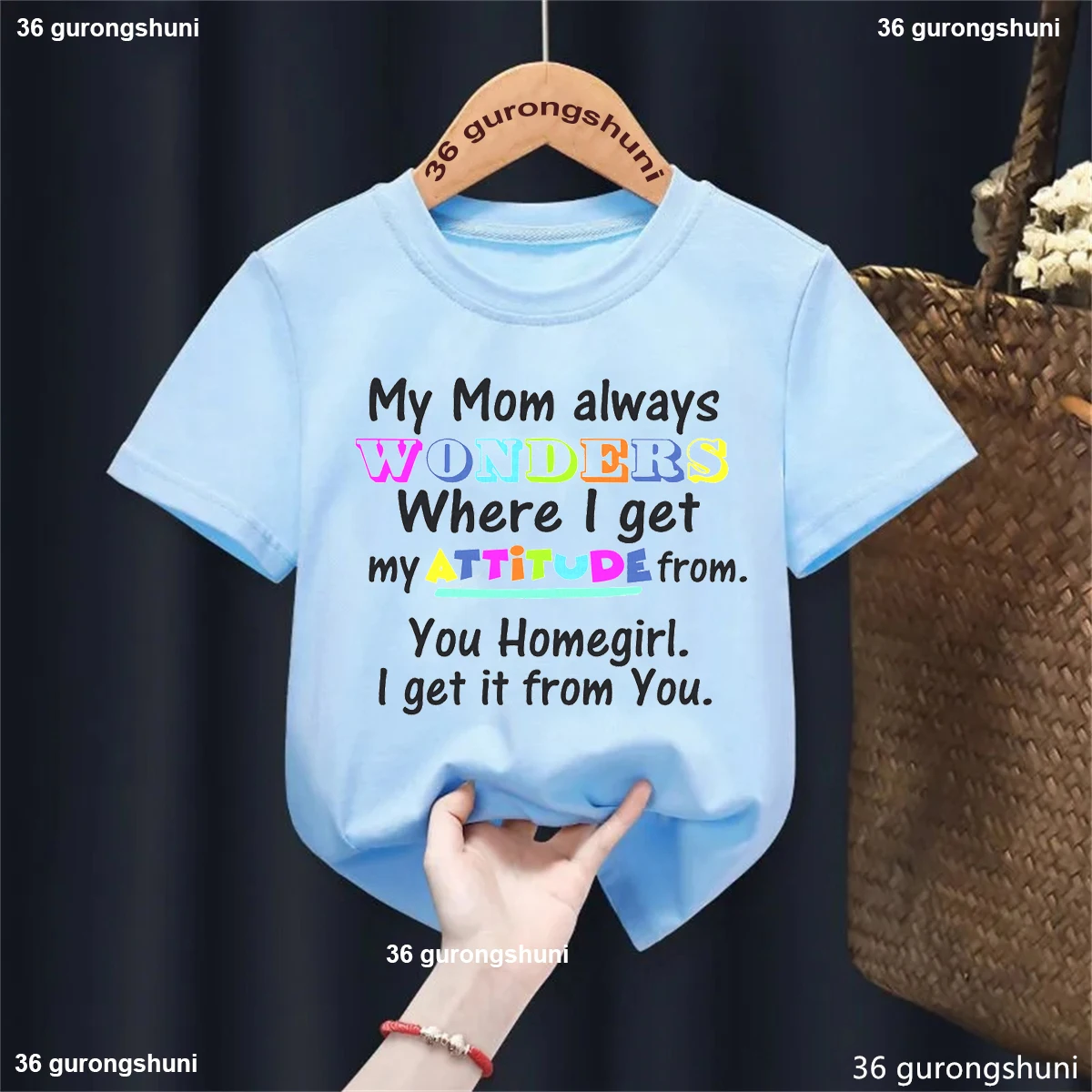 

MY MOM ALWAYS WONDERS Print Short Sleeve Pullover Adorable Versatile Toddler Girls T-Shirt Tops for Summer Fun Tee