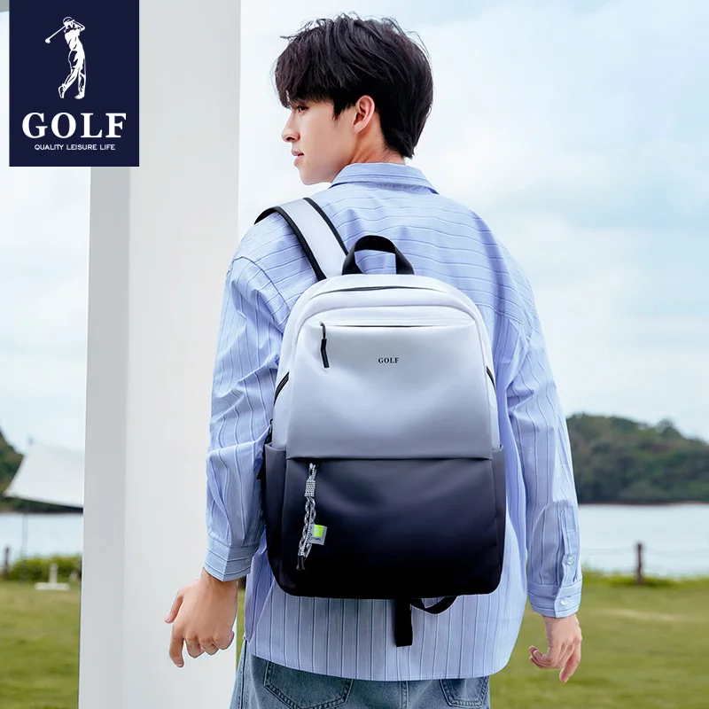 GOLF Gradient Backpack for Men\'s 2024 New Trendy Brand Fashion Computer Backpack for Junior, High School, and College Students