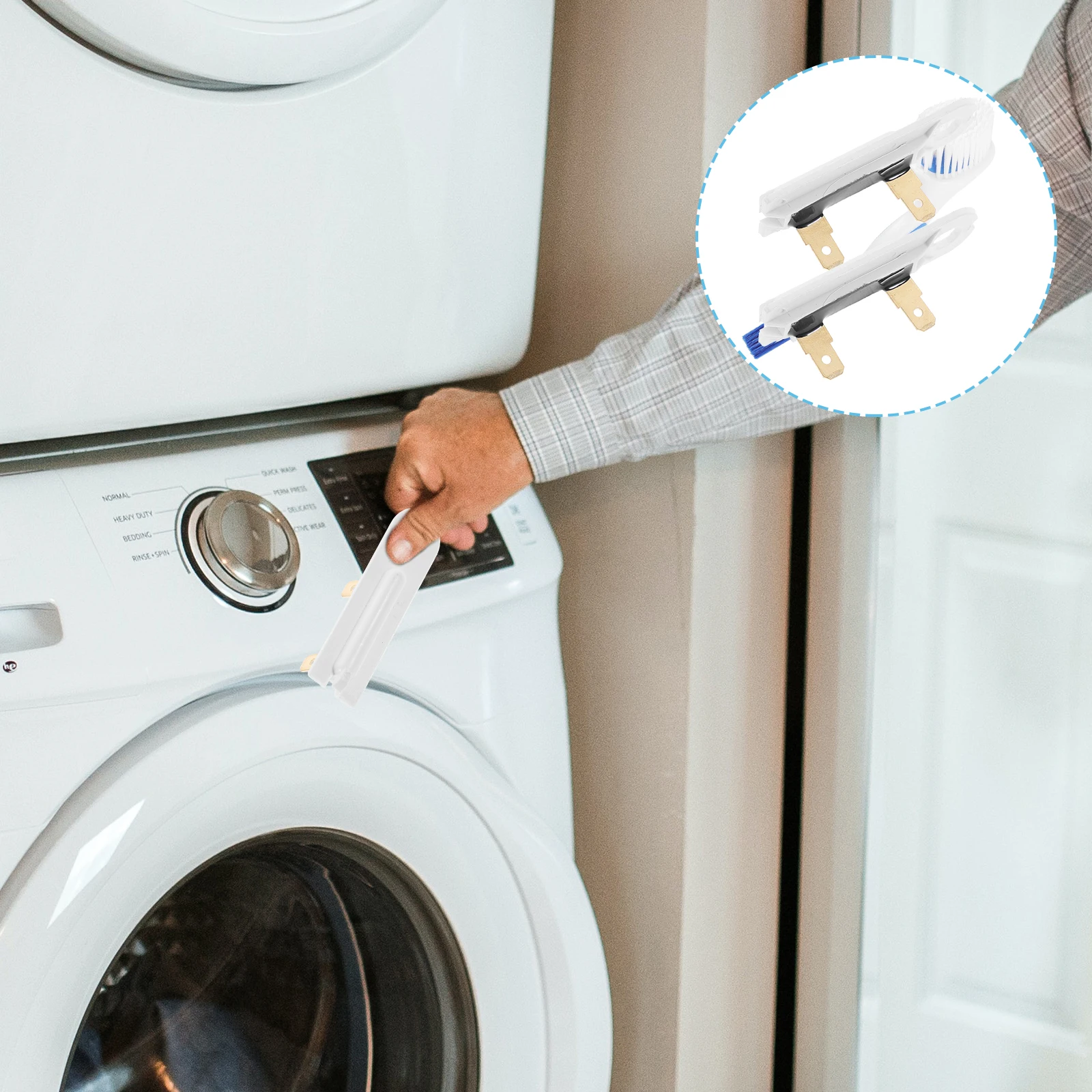 2Pcs Dryer Thermal Fuse Replacement Part Slim Long Design Temperature Control Appliance Fuse for Dryer Replacement