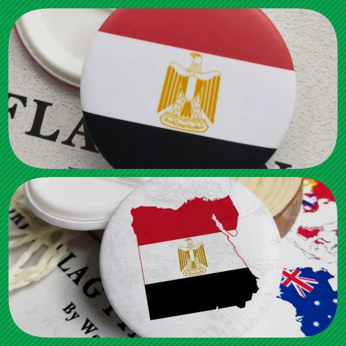 Egypt Egyptian Map Flag National Emblem National Flower Brooches Badges Lapel Pins