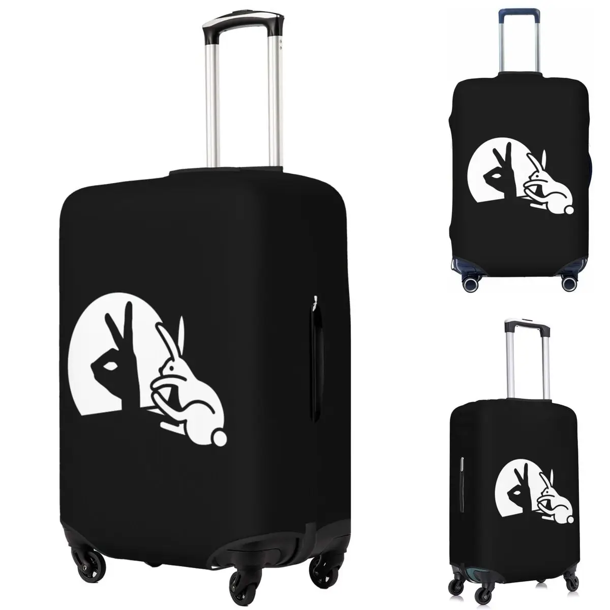 

Забавный кролик, тени для рук, куклы, юмор, поп-арт, чехол для чемодана, эластичные защитные чехлы для дорожного багажа для 18-32 дюймов