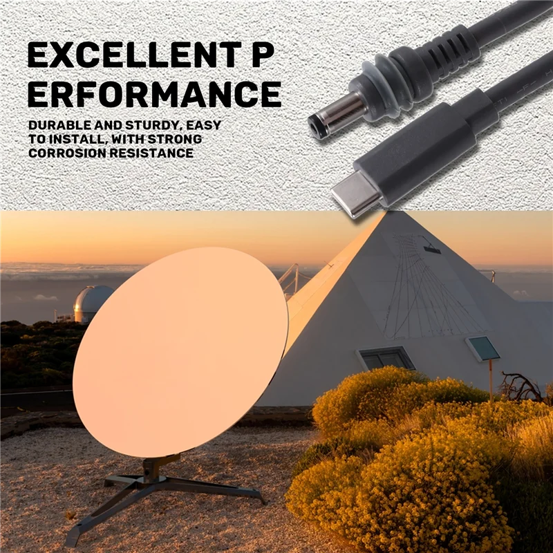 For Starlink 2M USB-C To DC Power Cable Waterproof, USB-C Input Compatible With Starlink Gen3 Mini