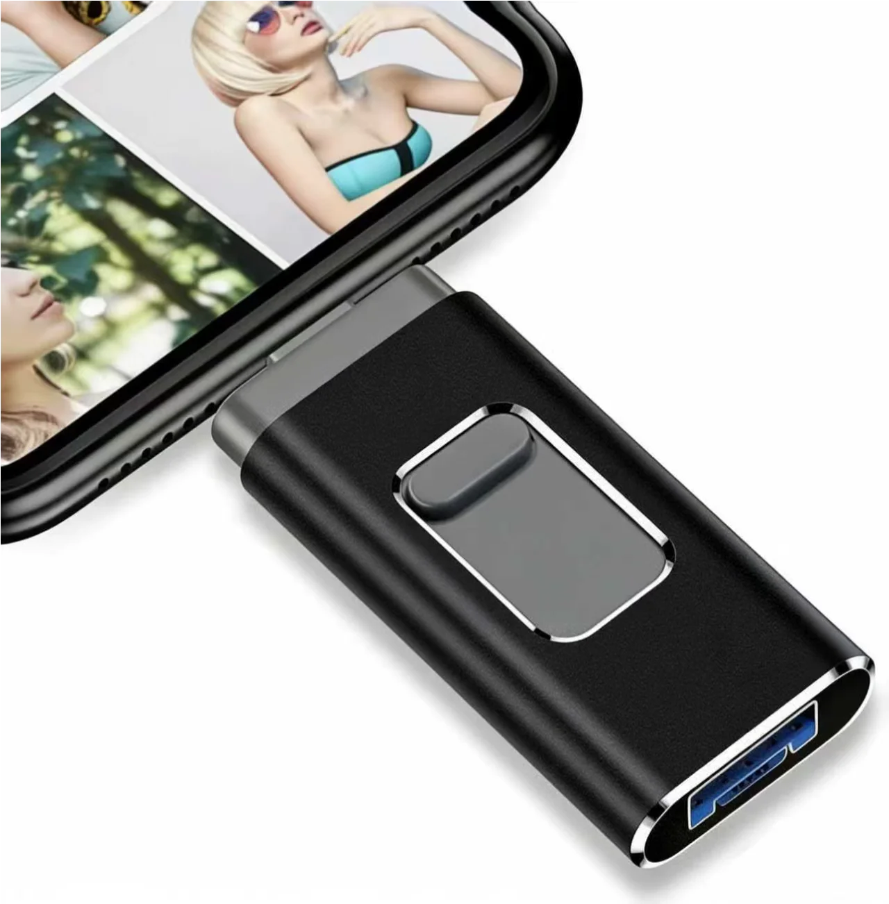 4 in 1 USB Flash Drive 64GB-1TB, HighSpeed USB 3.0 Memory Stick for iPhone & Type-C & Android & PC, Photo Stick Thumb Drive