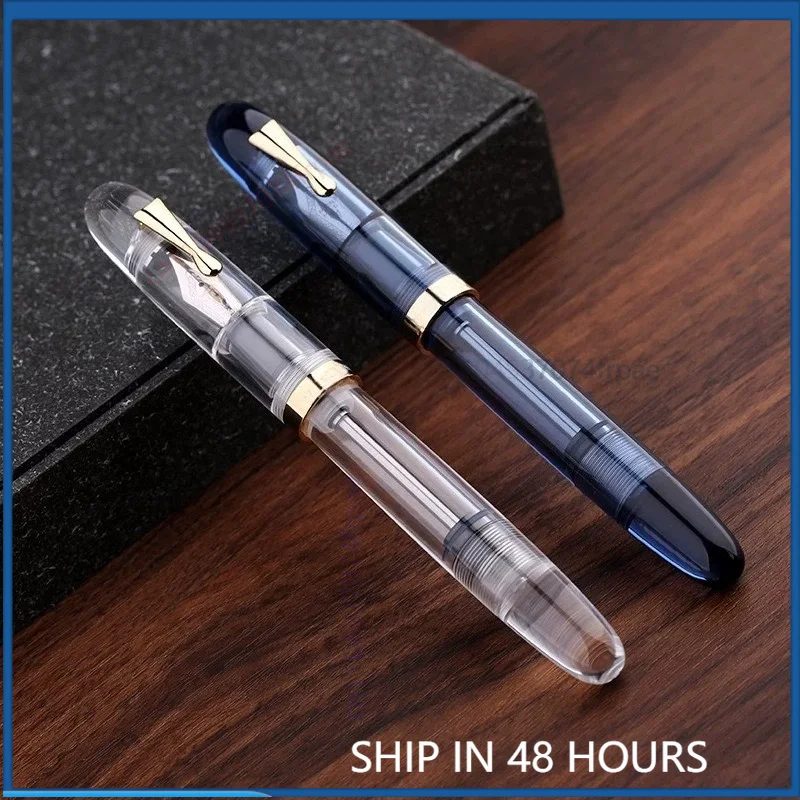 stylo-plume-transparent-majohn-c4-anti-fuite-grande-capacite-de-stockage-d'encre-pointe-en-iridium-adapte-a-l'encre-coloree-usage-professionnel