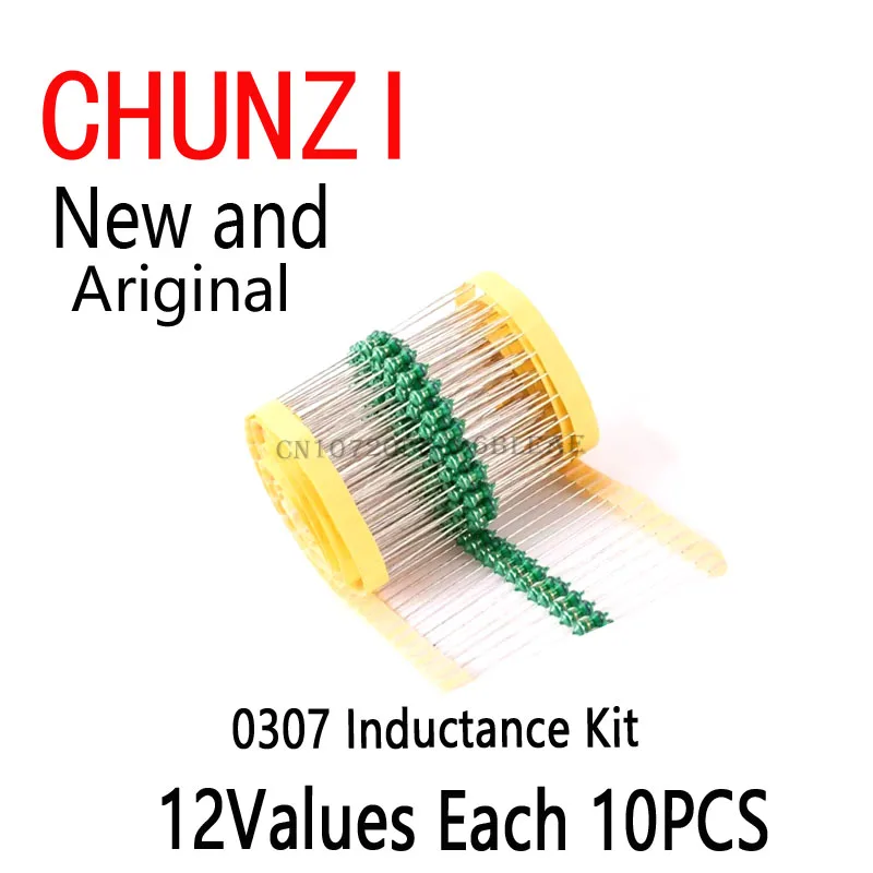 120pcs 0307（12Values*10PCS）DIP Inductors Assorted Set Kit 1/4W 1UH 10 22 33 47 100 150 220 330 470 560 1MUH