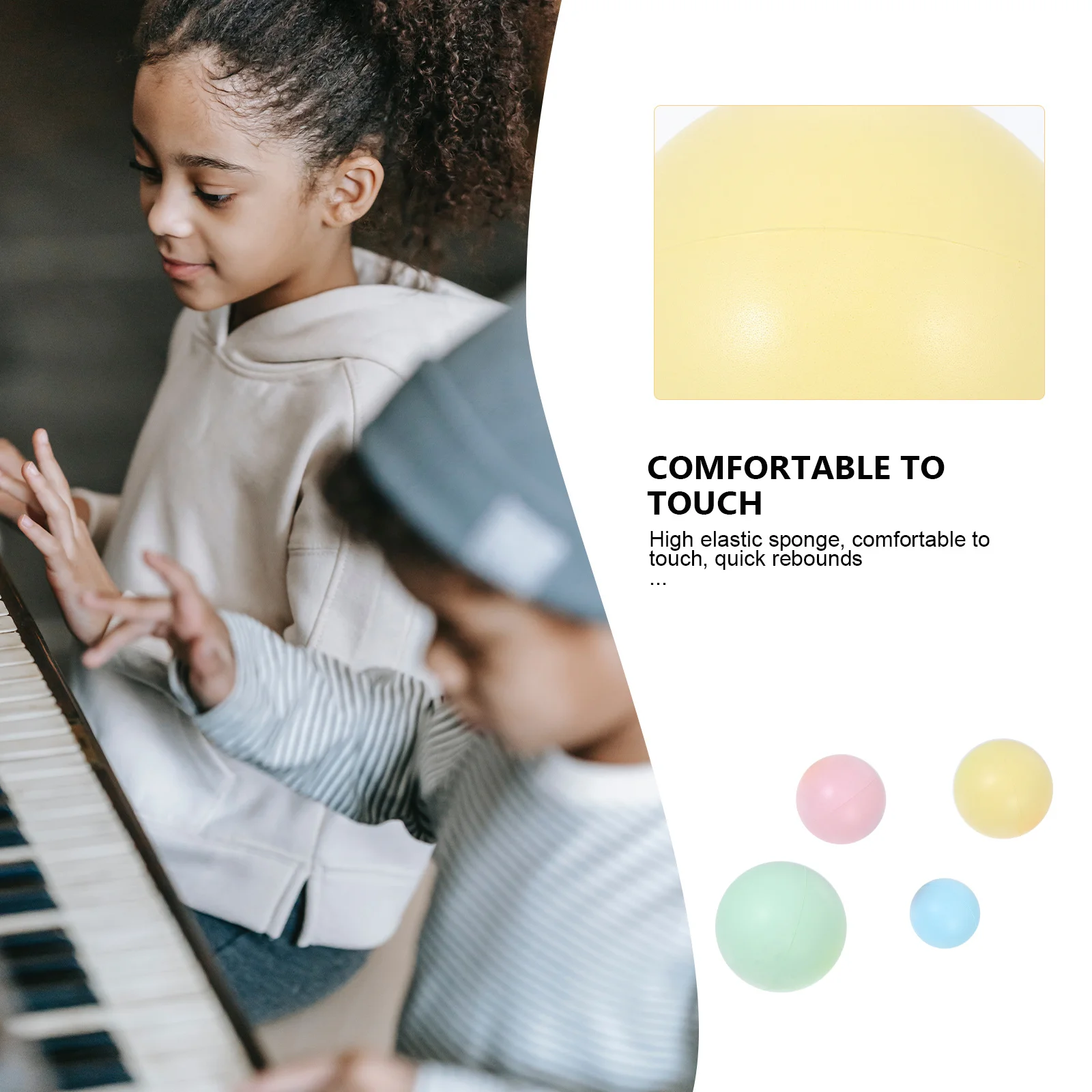 

4Pcs Piano Trainer Balls High Elastic Sponge Piano Finger Trainers Practical Hand Exercise Ball for Gesture Correction and