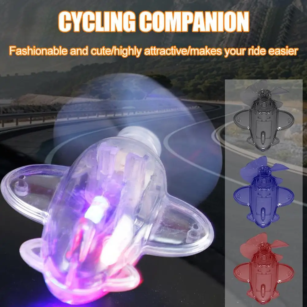 Motorcycle Propeller Decor Lights Bicycle Motorbike Handlebar Decoration Wind Powered Airplane Cycling Riding Accessories