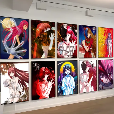 Elfen Lied Anime Classic Vintage Posters Decoracion Painting Wall Art White Kraft Paper Kawaii Room Decor