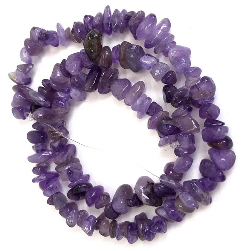 Naturstein-Chip-Perlen, 5–8 mm, unregelmäßiger Kies, Kristallquarz, für die Schmuckherstellung, Freiform-Perlen, DIY-Halskette, Armband, 15'' – Detail 4