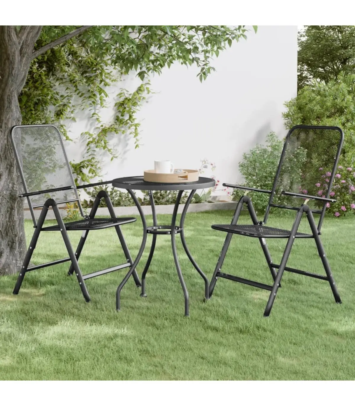 Garden tables garden table expanded metal mesh anthracite Ø 60x72 cm