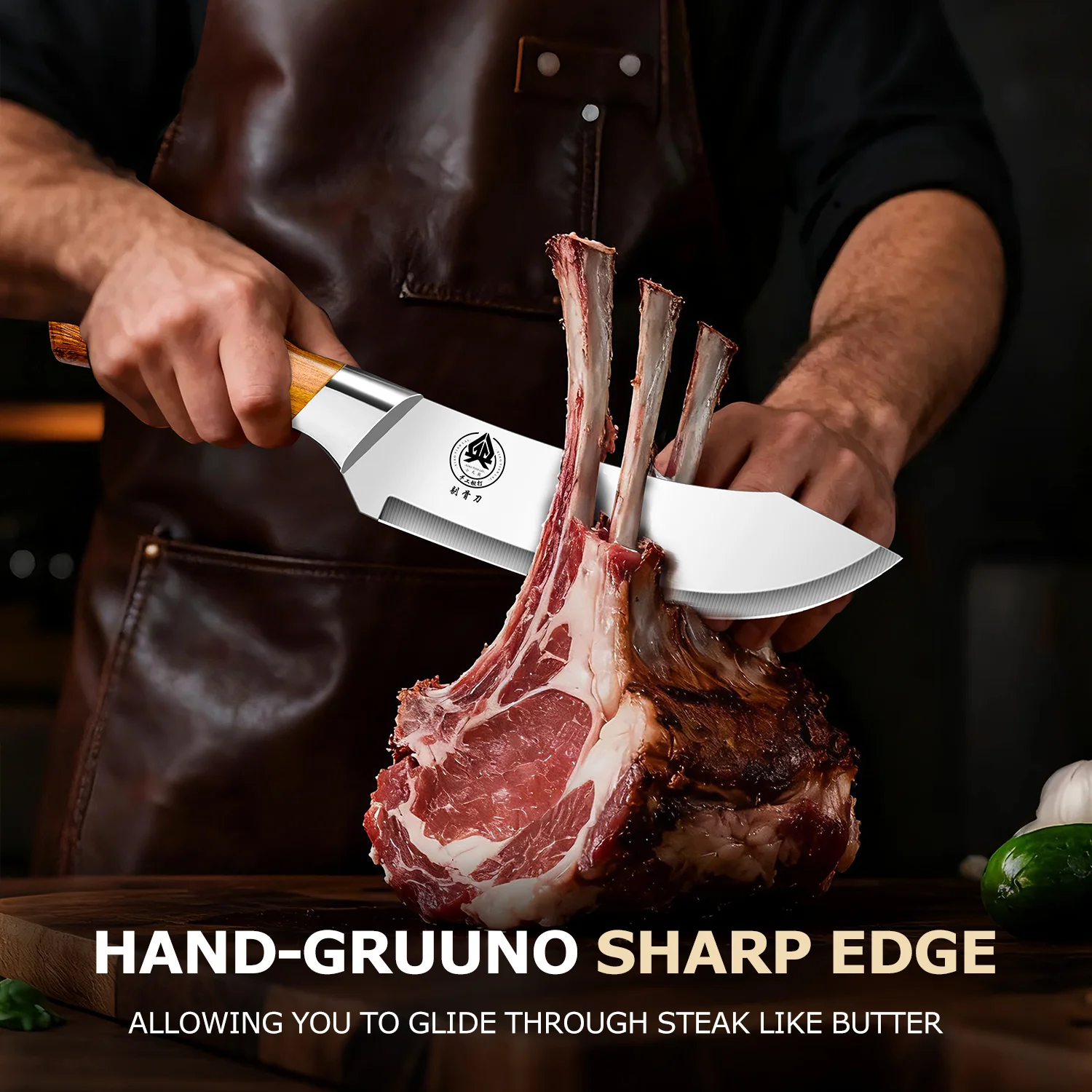 1/4PCS Stainless Steel Kitchen Knife Set Professional Chef Meat Cleaver Boning Knives with Ergonomic Wood Handle Cooking Tools