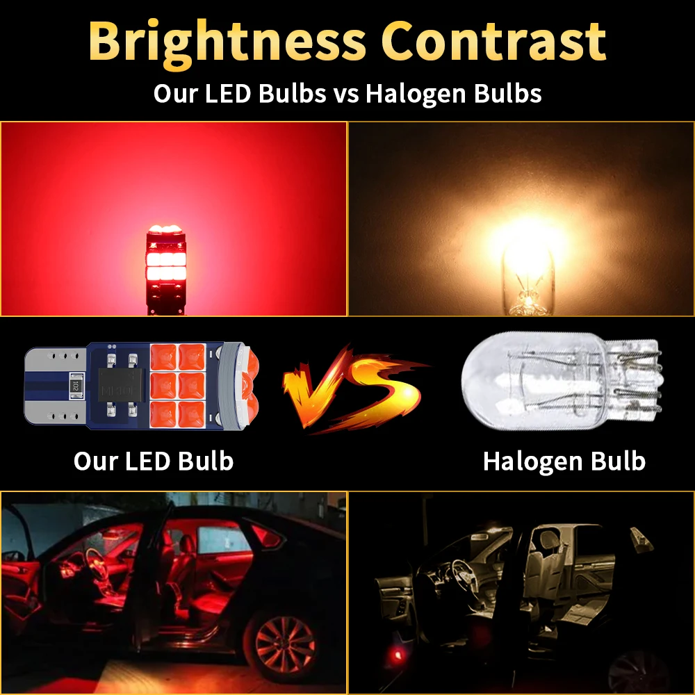 10x canbus t10 w5w led-lampe 3030 smd für signal licht auto claer ance keil seite rückwärts kofferraum lampe kein fehler 12v 6000k weiß rot