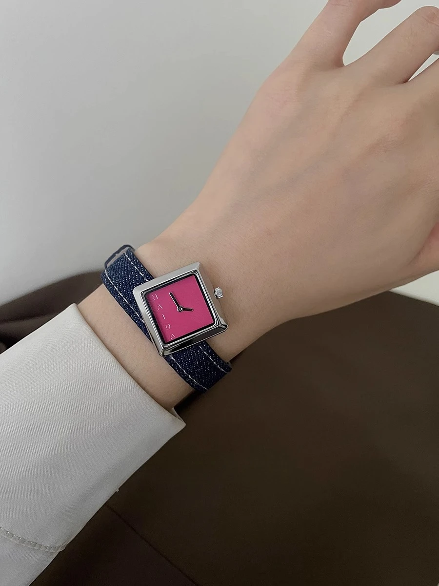 Джинсовые часы женственность, изысканный нишевый дизайн в стиле ретро, модные водонепроницаемые студенческие часы