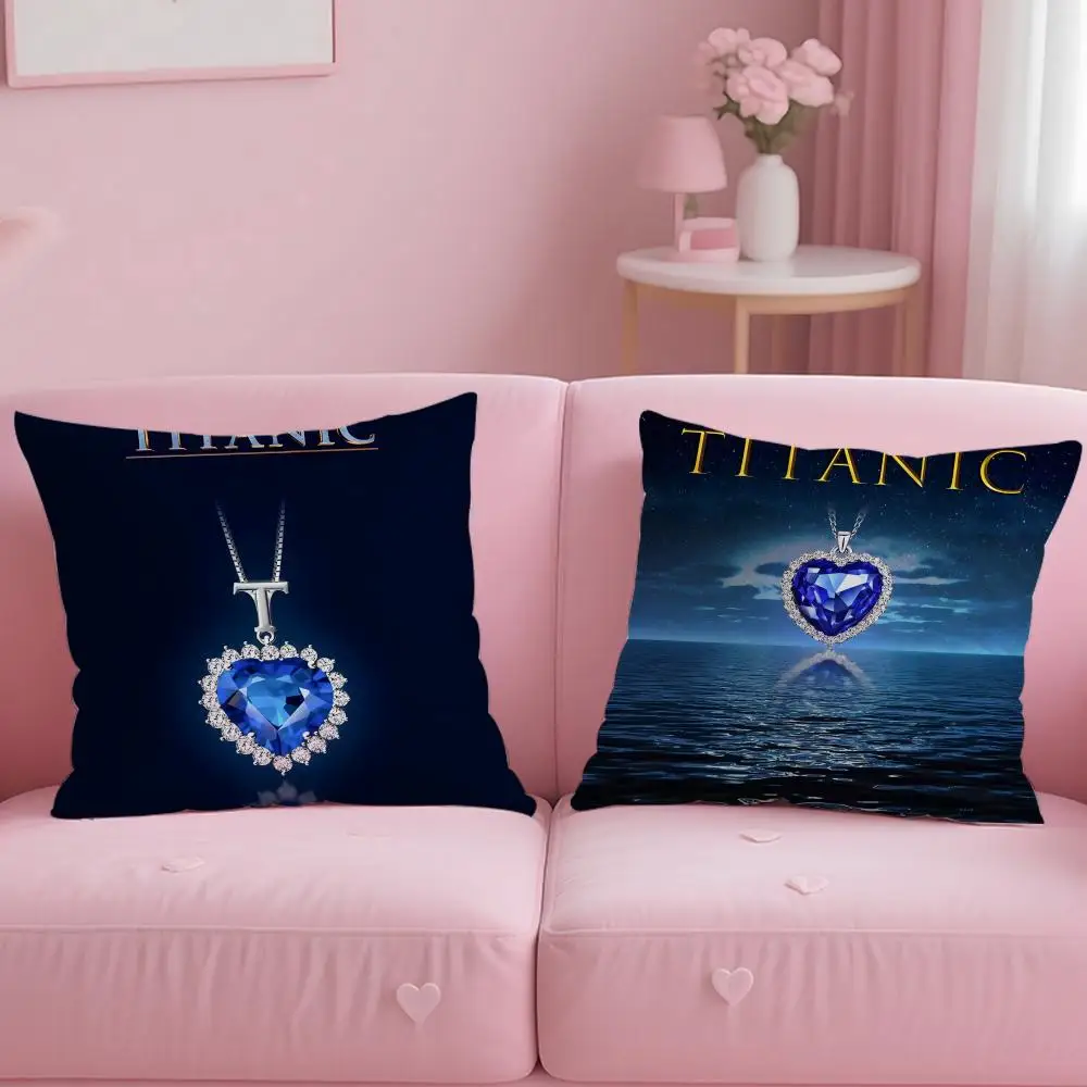 Federa per cuscino Ocean H-Heart Sapphire, peluche corta, stampa fronte-retro, lavabile in lavatrice nella calda fodera per cuscino invernale