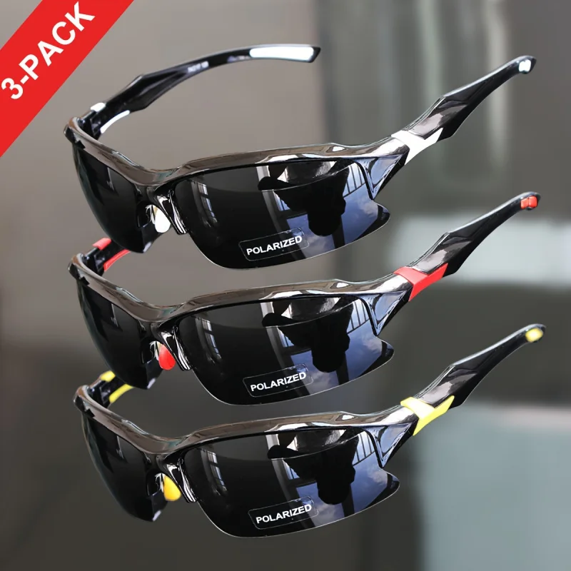 

3pcs Polarized Sports Glasses For Men & Women, Outdoor Casual Windproof Glasses For Cycling, Baseball, Running, Fishing, Golf,