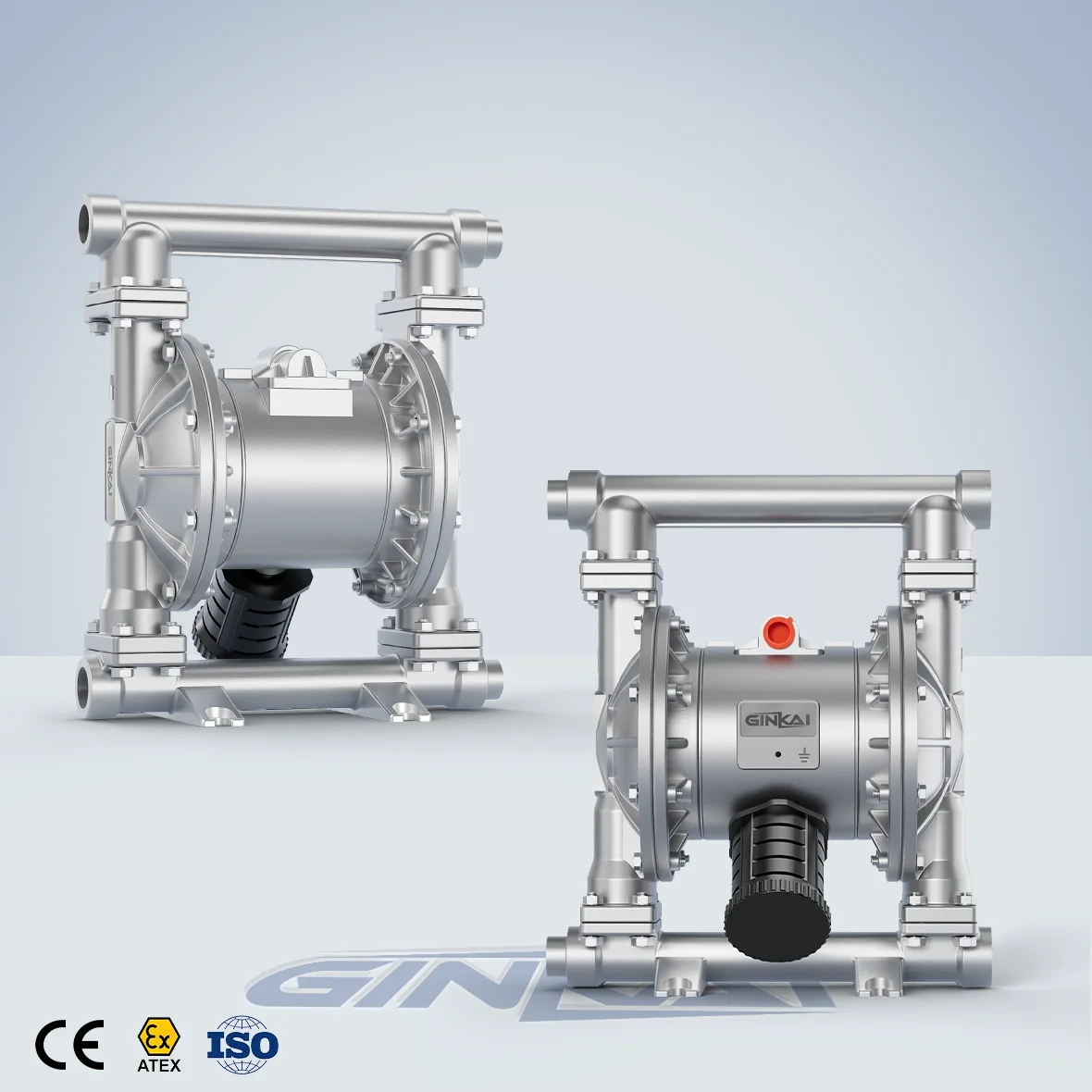 GK DN25 Side Port Threaded AODD Pump Stainless Steel Pump with FKM Diaphragm Ideal for Automotive Fluids Transfer