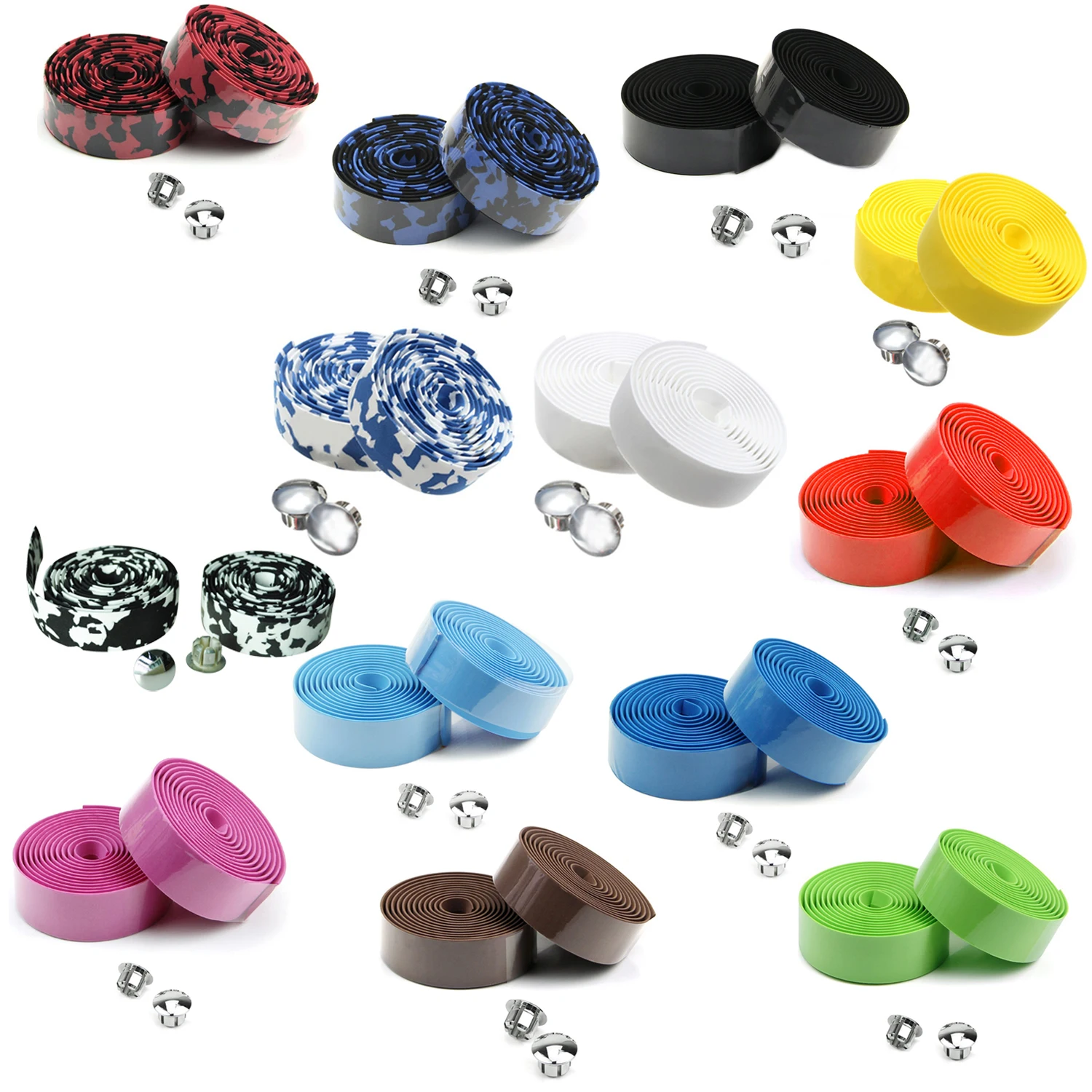 

Road Bike Bicycle Cork Handlebar Bar Grip Wrap Tape + 2 Bar Plugs-Black-AT35