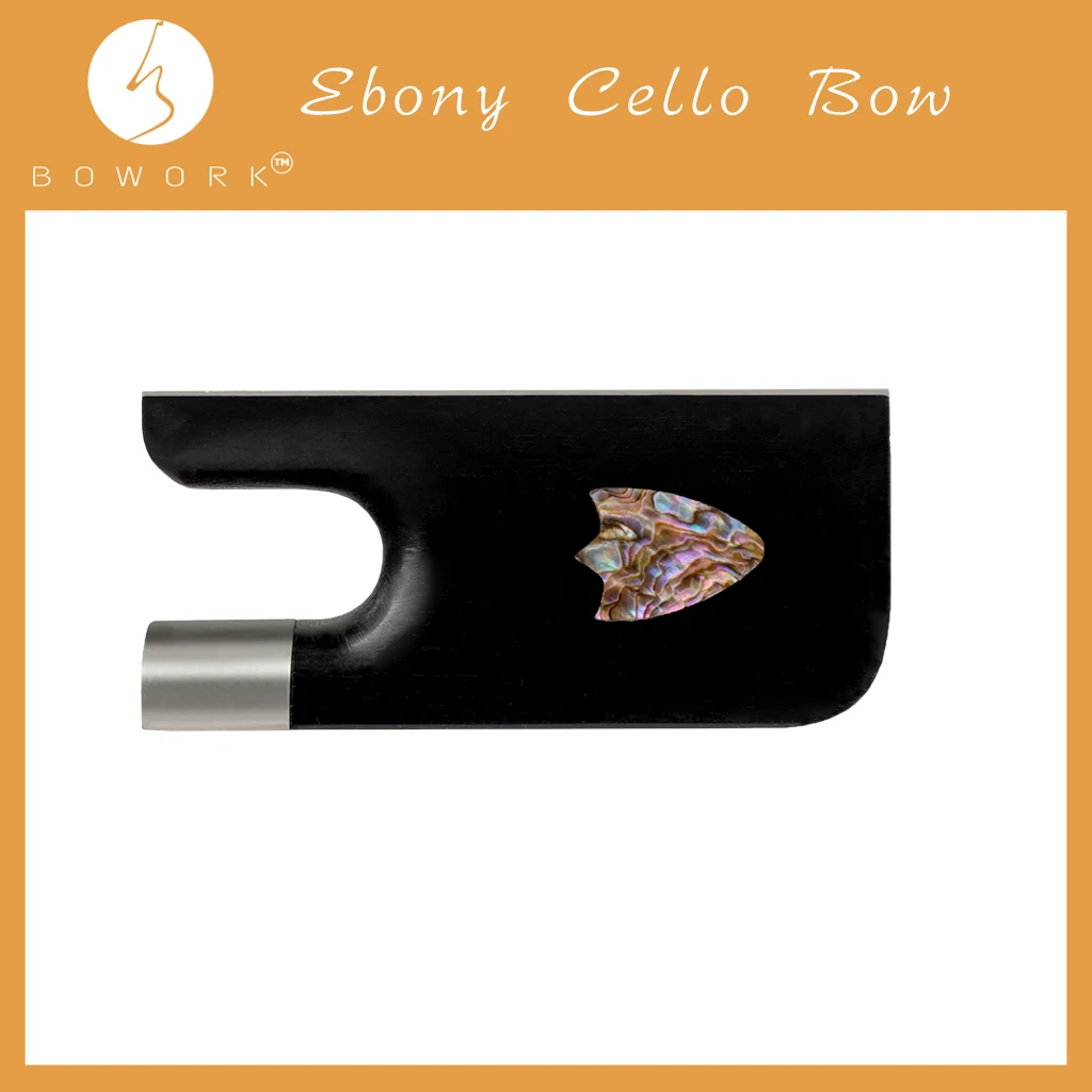 LOOK Master Ebpony Cello Bow Color Pearl Inlay Frog Silver Parts VIolin/Viola/Cello Luthier Bow Maker