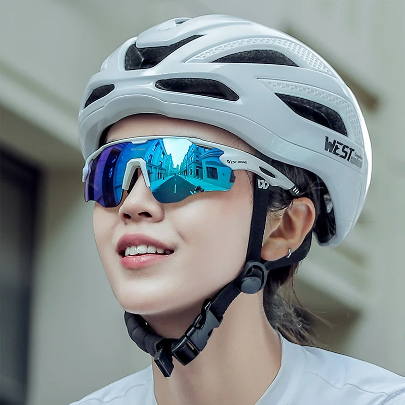 WEST BIKING Cycling Glasses UV400 3 Lens Polarized Bicycle Sunglasses  Outdoor Sports Driving Eyewear Goggles Cycling Equipment