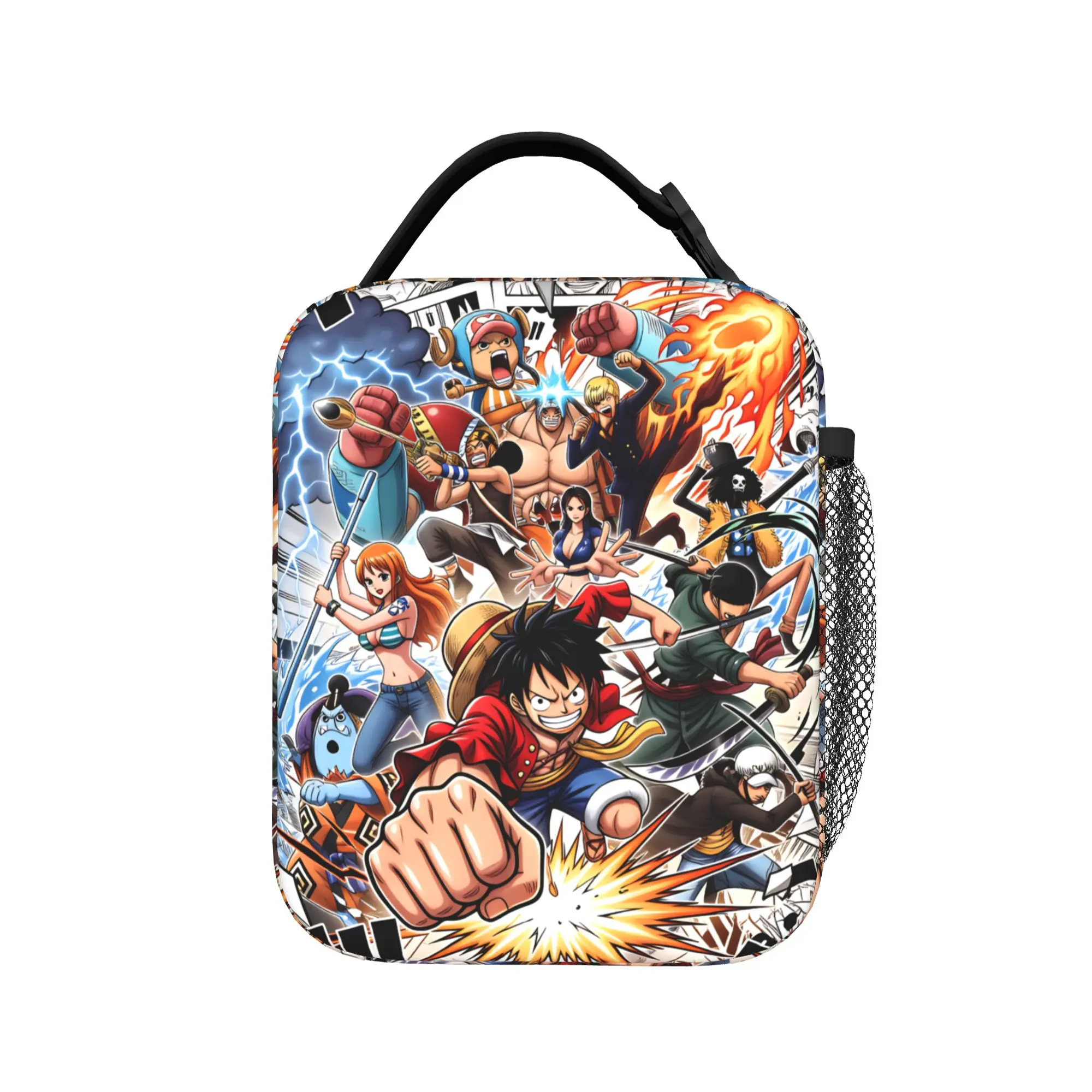 One P-Pieces Luffys Insulated Lunch Bag Women Resuable Anime Classic Manga Movie Thermal Cooler Lunch Tote Beach Camping Travel view 2