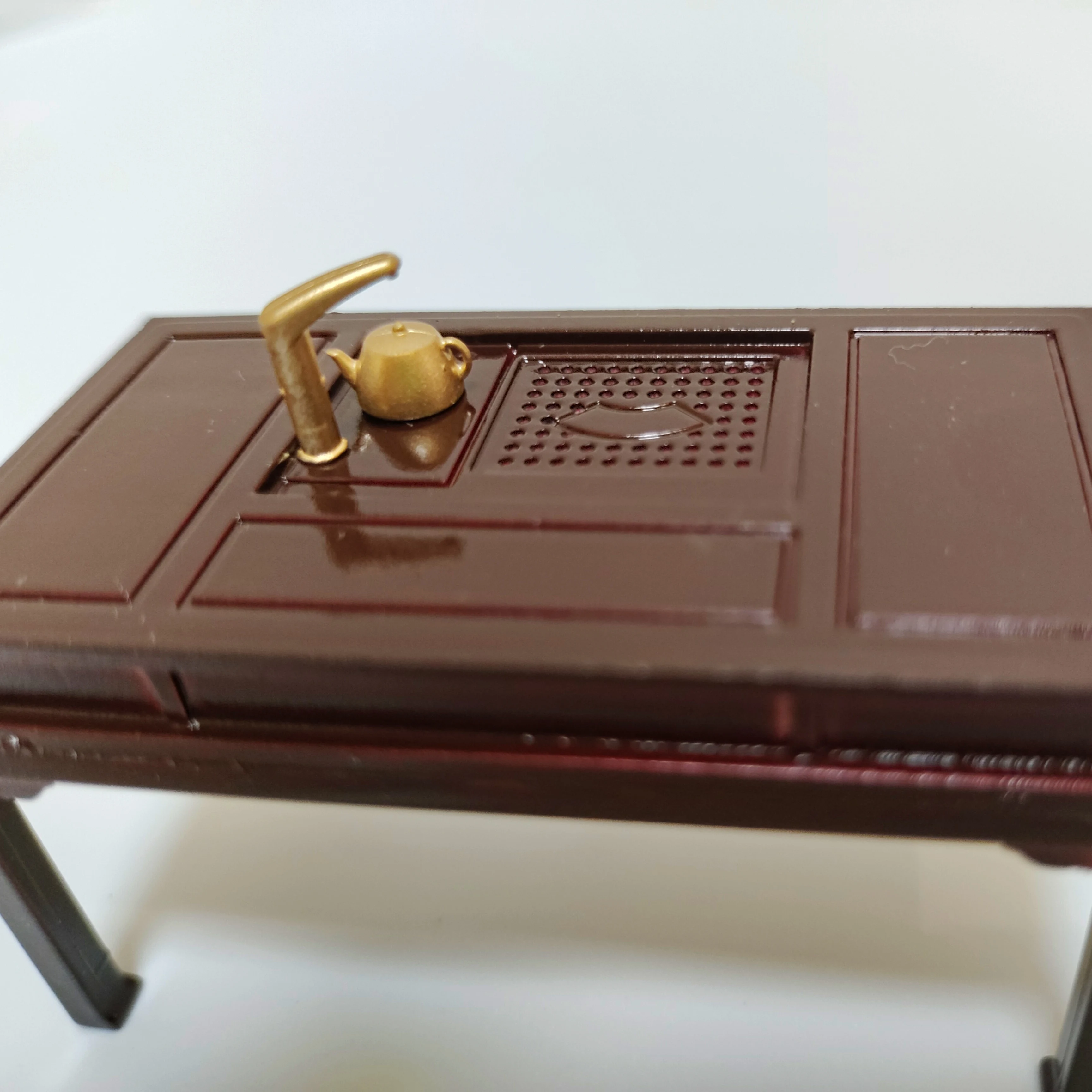 1:25 Scale Furniture Model Teapot Craft Chinese Tea Table Miniature for Dollhouse Interior Scene Accessories Construction Kit