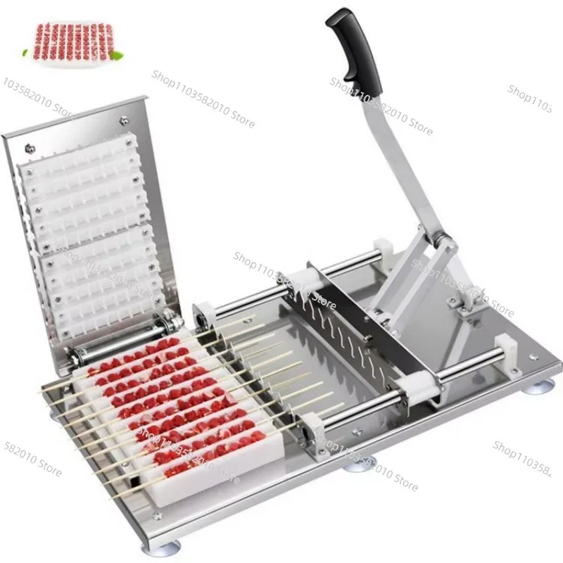 

Manual Mutton Kebab Maker, Handheld BBQ Meat Skewer Tool for Beef Satay & Bamboo Stick Stringing