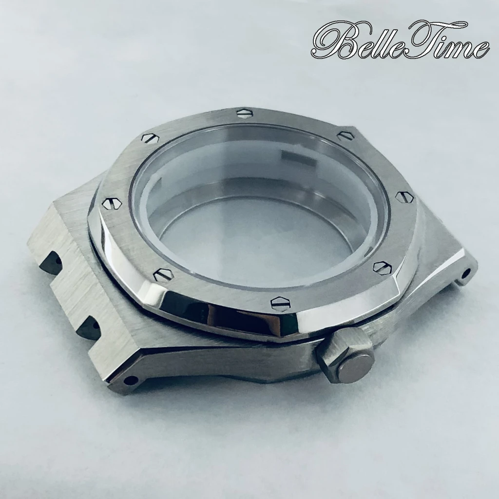 41 مللي متر فضي AP ساعة أجزاء صالح NH34 NH35 NH36 حركة شفافة الظهر الياقوت كريستال AP ساعة حافظة تعديل الملحقات #5