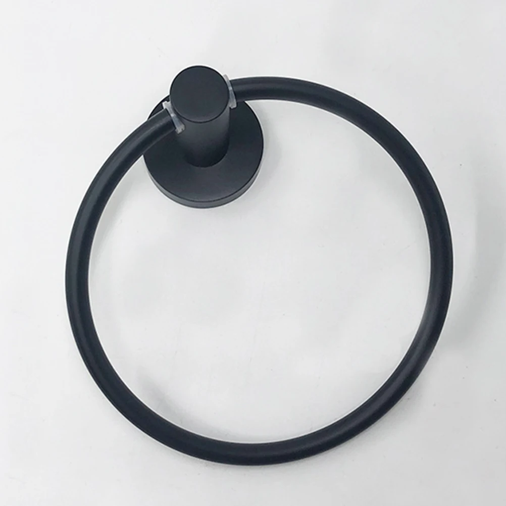 

3pcs Black Stainless Steel 304 Towel Ring Set Paper Holder Bathroom Mounted Storage Towel Bar Hanging Rod Bath Holder