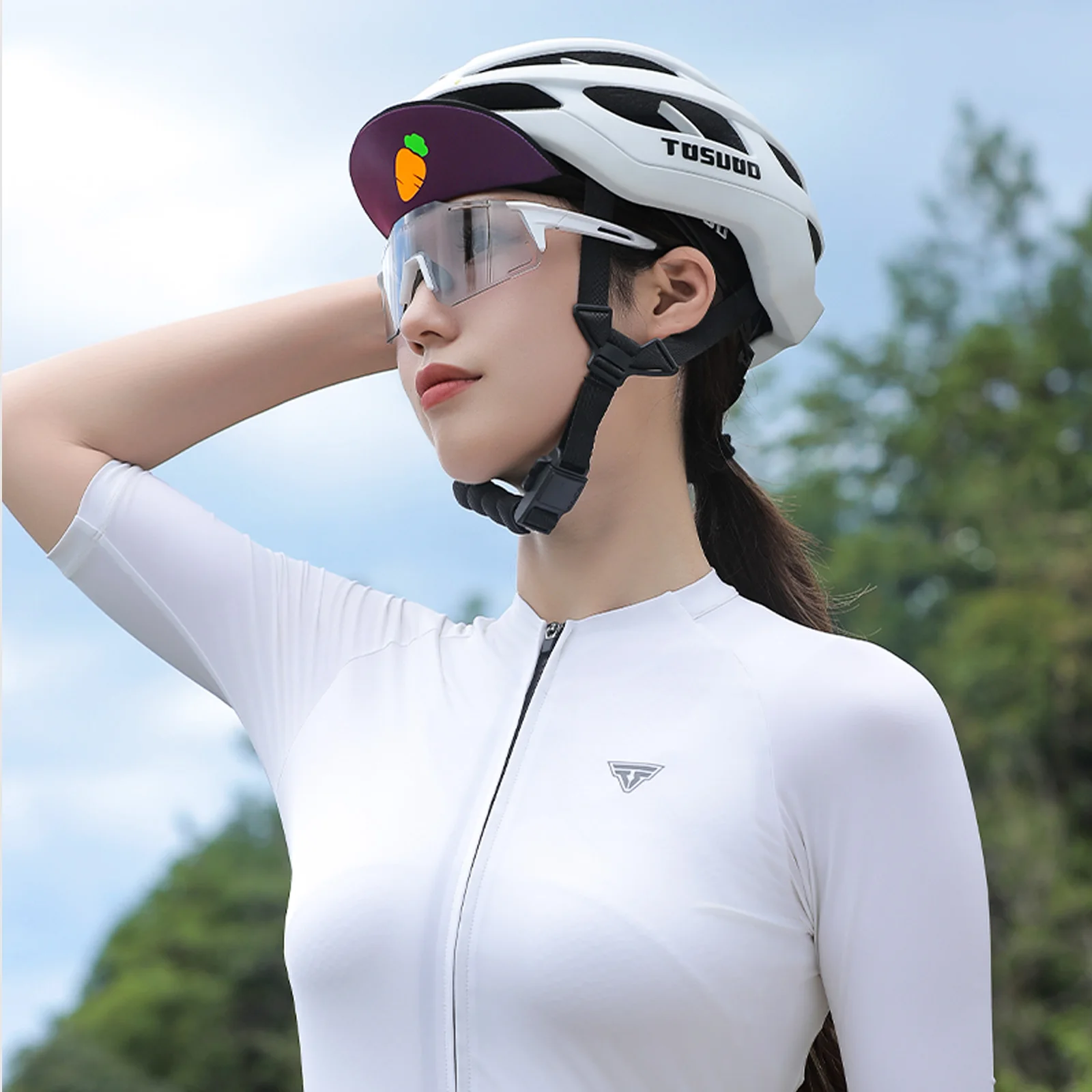 TOSUOD التجفيف السريع الدراجات قبعة الجزرة الطباعة تصميم العصابة تنفس الشمس حماية الدراجة قبعات الرياضة إطلاق العرق قبعة