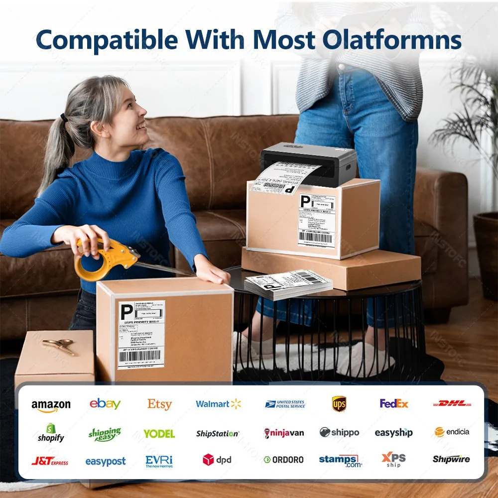 30-110mm 4 polegadas etiqueta de envio expresso etiqueta de código de barras térmica impressora sem fio bluetooth 4x6 polegadas dhl pedido impressão via telefone ou pc