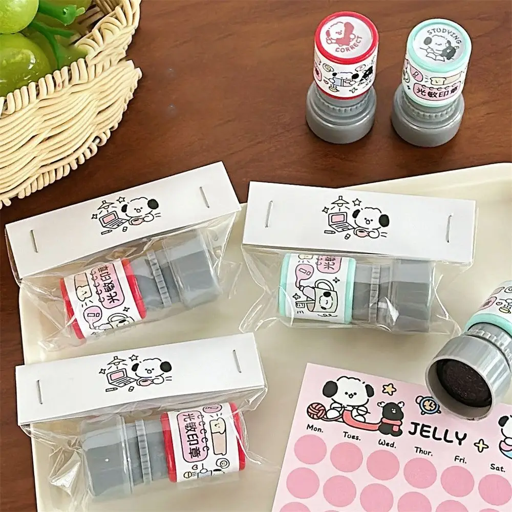 Kawaii Cartoon Dogs Decoration Stamp Cute Jelly Puppy Light Sensitive Stamp DIY Standard Seal Stationery