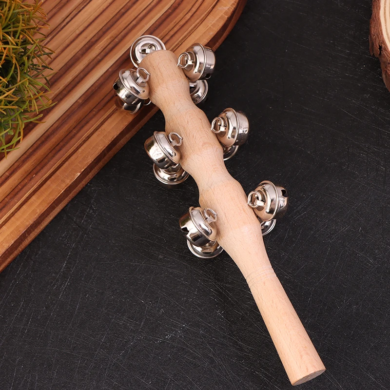 1Pc Wooden Rattle Children Discussion Musical Instrument Toys For Party Kids Early Education Handbell Kindergarten Teaching Aids