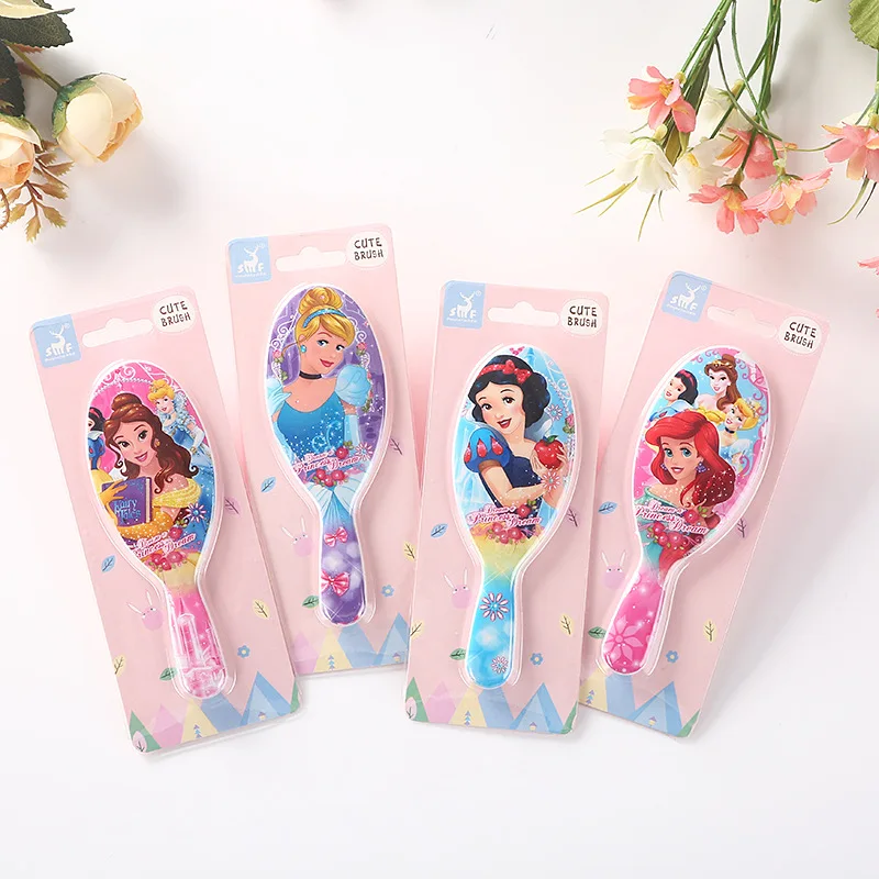 1pcs Princess Minnie Frozen Comb Cartoon Cute Disney Beauty fashion toys Curly Hair Brush Combs Anti-static Brush Comb