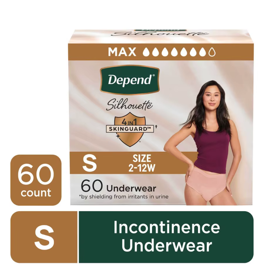 

Silhouette Women's Incontinence and Postpartum Bladder Leak Underwear, S, 60 Count