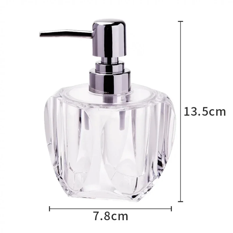 1 Pc Acrylic Pressing Peach Heart Lotion Tank Lotion Sub Bottling Shower Gel Shampoo Bottle Bathroom Tabletop Decorations