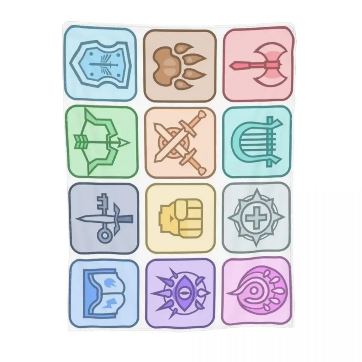 

Y2k Children 3d Printed Baby Blanket JoCat Crap Guide To DnD Class Icons [Color] Babes Carpet Sleeping Livingroom Bedroom Cover