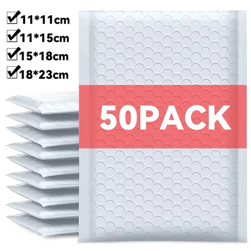 진주 광택 필름 버블 봉투 가방, 방수 버블 백 포장, 익스프레스 셀프 도장 상품, 비즈니스 우편 패키지, 50-10 팩 