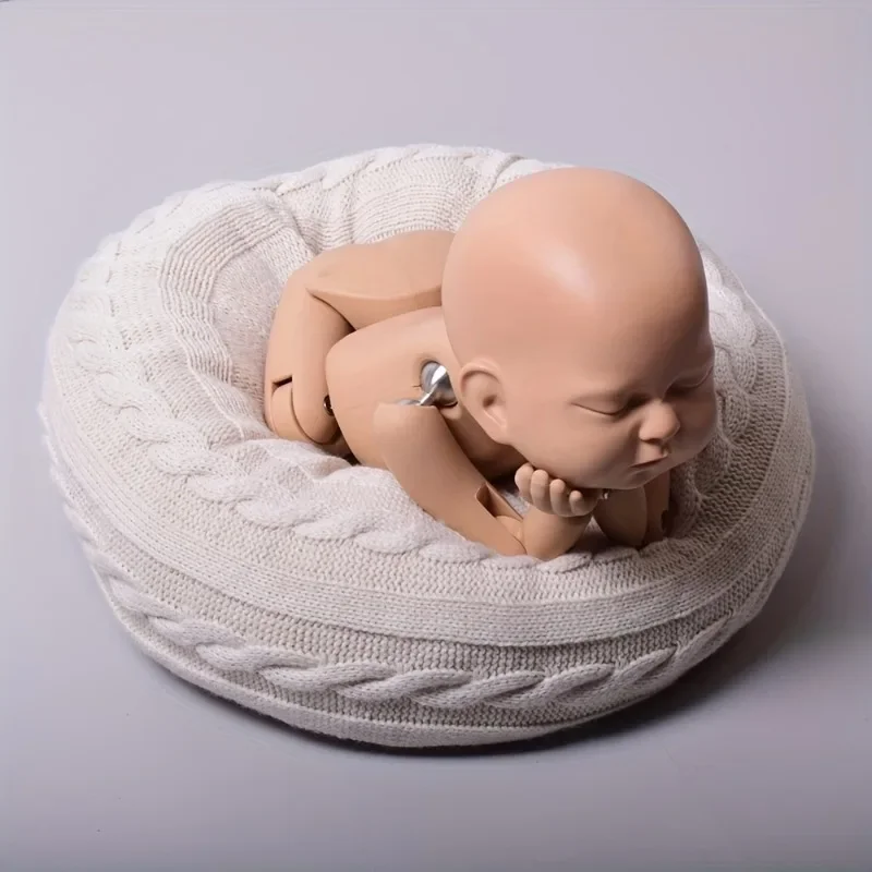 Knitted Round Posing Cushion Lazy Sofa Accessory Prop Fit Portrait Positioning Indoor Studio Photography Scene Arrangement