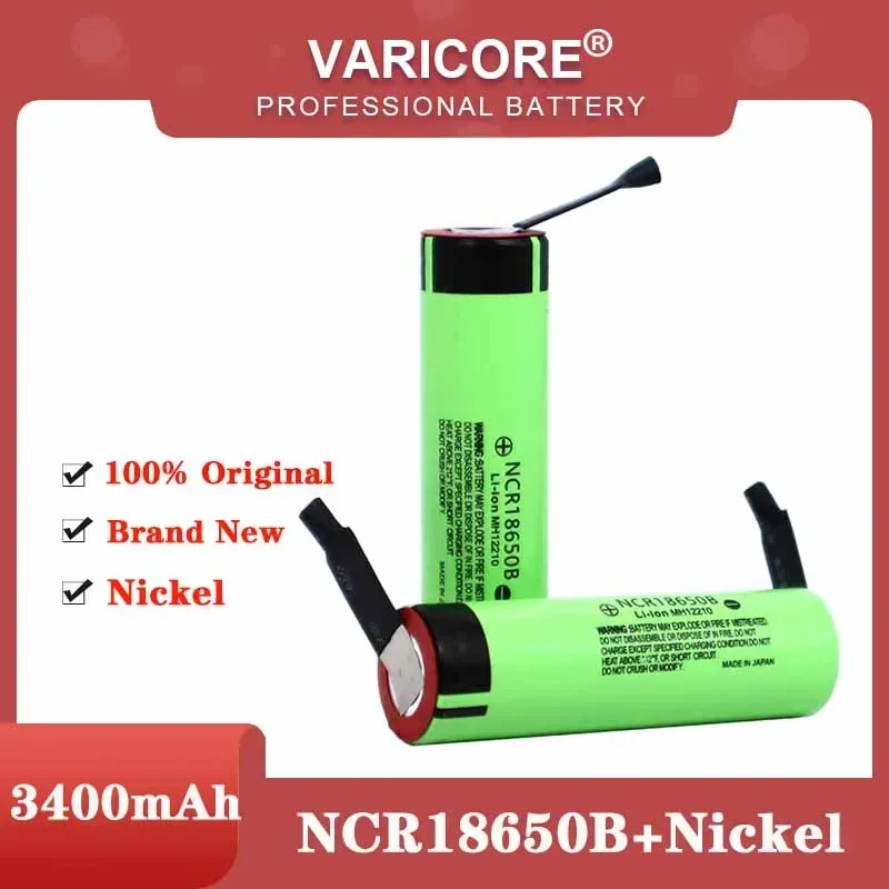 

Hot New Original NCR18650B 3.7 v 3400mah 18650 Lithium Rechargeable Battery Welding Nickel Sheet batteries