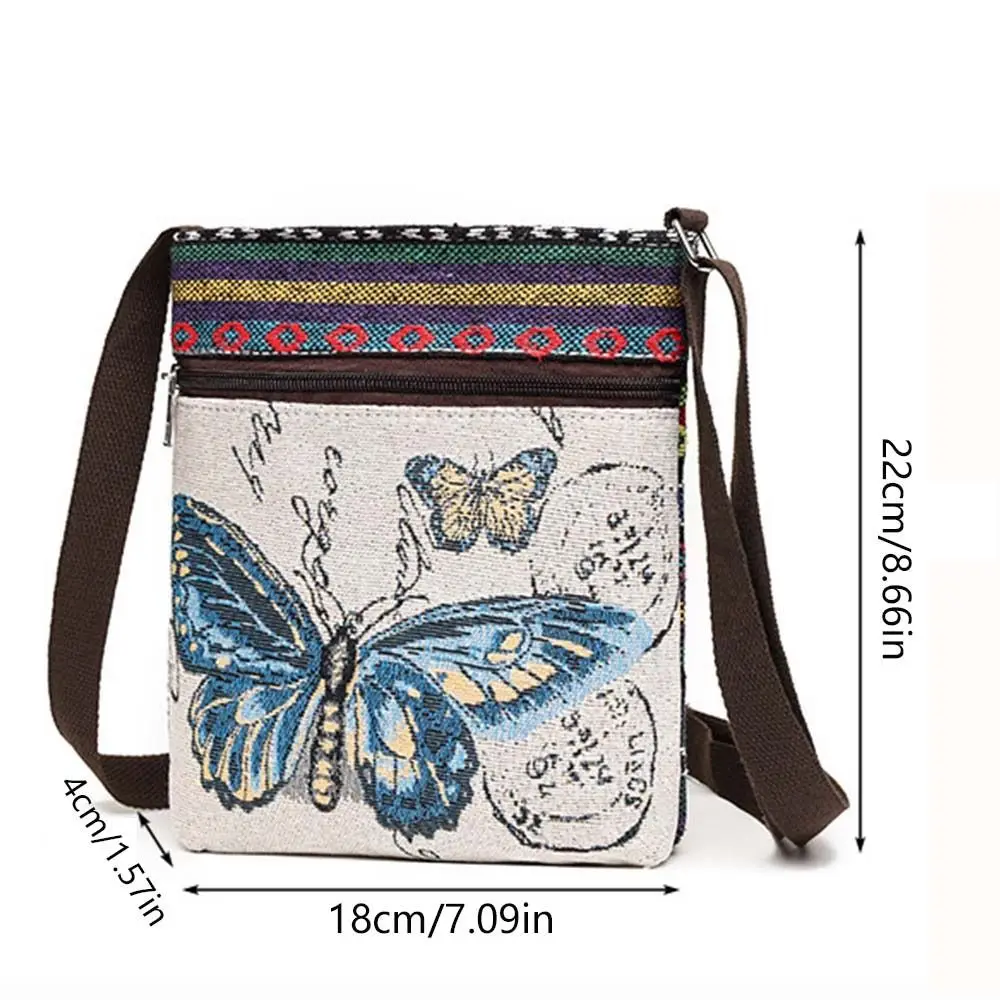 Rabbit Ethnic Style Crossbody Bag Embroidery Butterfly Cute Elephant Cloth Bag Canvas Shoulder Bags Animal Shoulder Bag