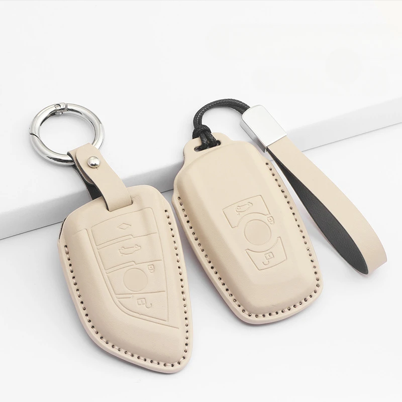 Luxury Leather Car Key Case Cover for BMW F20 F30 F10 F22 F01X1 X2  X3 X4 X5 X6 530Li 325li 528li Keyring Shell