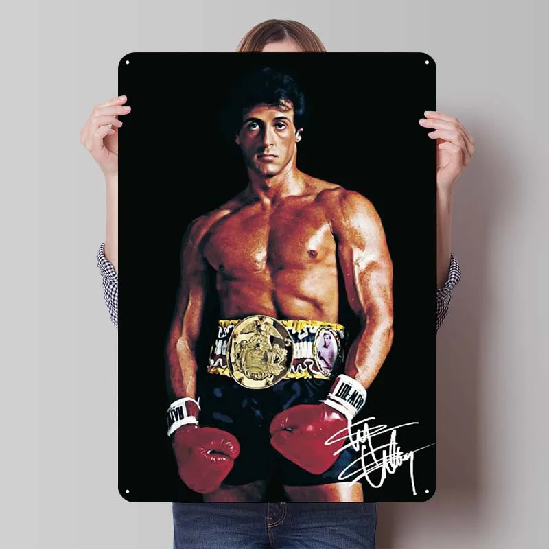 Sylvester Stallone Vintage Metal Plate Vintage Metal Signs for Wall Decoration Bathroom Decor Art Mural Room Decor Aesthetics