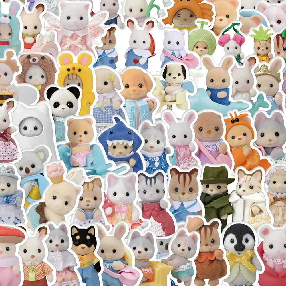 50PCS Calico Critters room decor wall art stickers papel tapiz pared adhesivo pegatinas de pared impermeable cozinha Kitchen