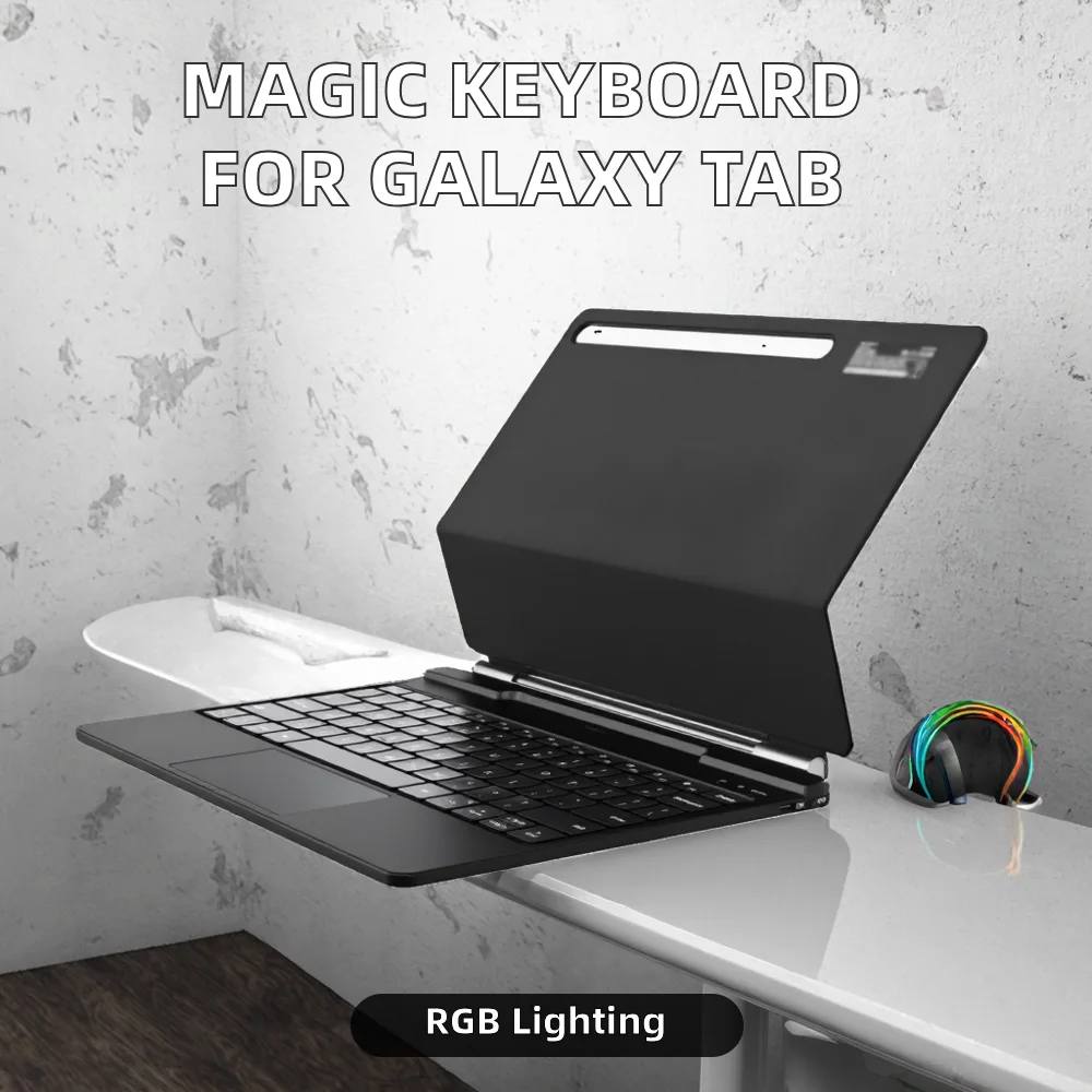 For Ipad Keyboard Case New Magic RGB Backlit BT Wireless Keyboard with Touchpad and Metal