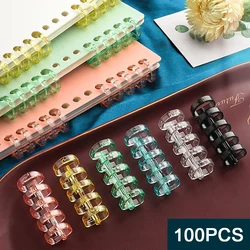 100 adet 5 delik gevşek yaprak plastik ciltleme halka bahar Spiral yüzükler çocuk A4 A5 A6 kağıt defter kırtasiye ofis malzemeleri
