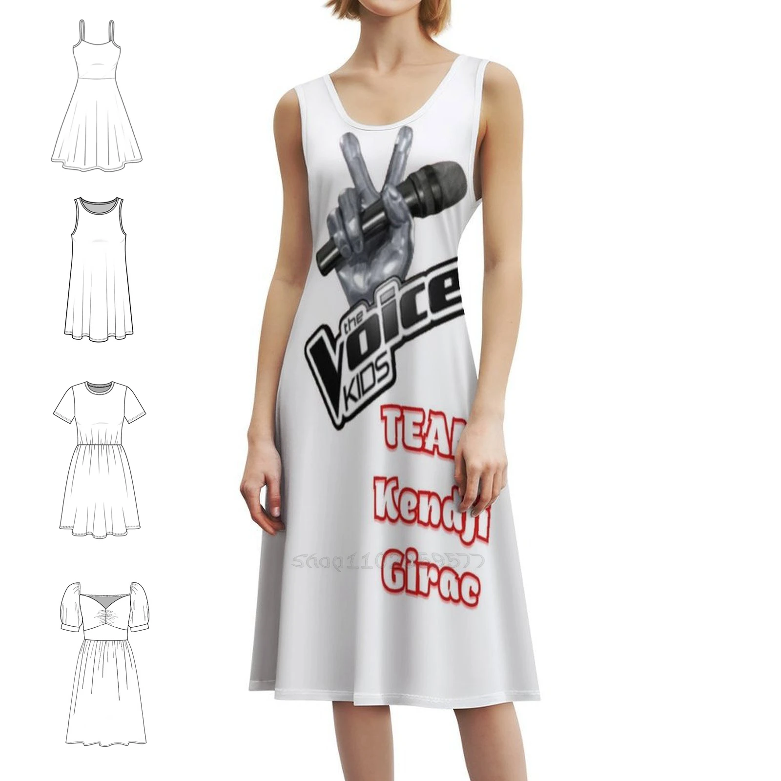 

The Voice Kids T-Shirt Support Your Team Team Kendji Boho Chic Dress Elegant Fashion Beach Wedding Party Gown The Voice Kids