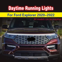 1pcs For Ford Explorer 2020-2022 LED Car Hood Daytime Running Waterproof Flexible Light Strip Decorative Atmosphere Lamp DRL 12v