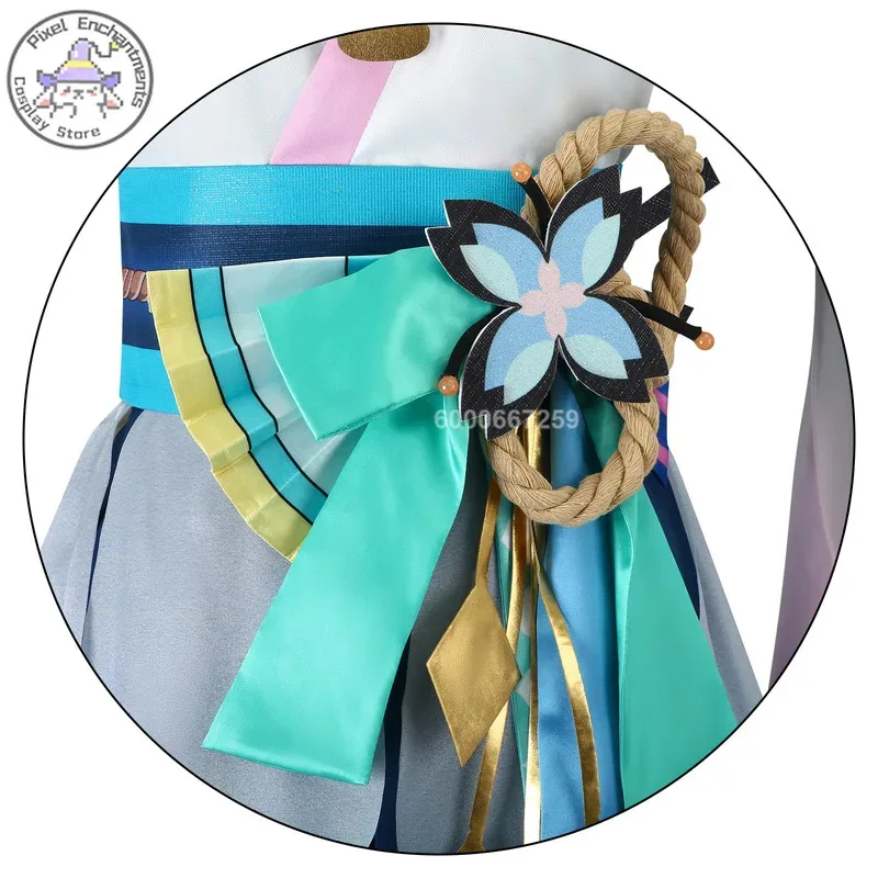 أزياء أنيمي الملونة للمسرح الافتراضي المعبود التأثيرية فستان كيمونو وردي مجموعة كاملة للنساء لحفلات الهالوين لعب الأدوار الهزلية مع